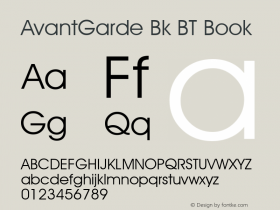 AvantGarde Bk BT Book mfgpctt-v1.52 Tuesday, January 12, 1993 3:55:26 pm (EST)图片样张