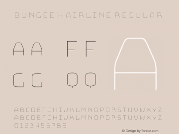 Bungee Hairline Regular Version 1.000;PS 1.0;hotconv 1.0.72;makeotf.lib2.5.5900图片样张