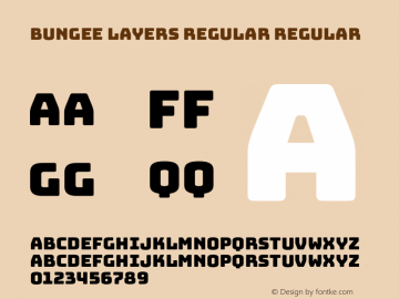 Bungee Layers Regular Regular Version 1.000;PS 1.0;hotconv 1.0.72;makeotf.lib2.5.5900图片样张