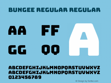 Bungee Regular Regular Version 1.000;PS 1.0;hotconv 1.0.72;makeotf.lib2.5.5900图片样张