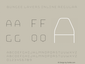 Bungee Layers Inline Regular Version 1.000;PS 1.0;hotconv 1.0.72;makeotf.lib2.5.5900 Font Sample