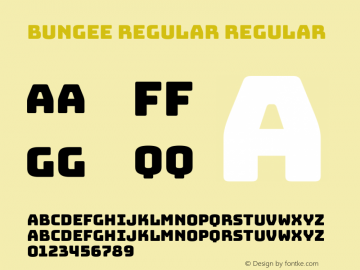 Bungee Regular Regular Version 1.000;PS 1.0;hotconv 1.0.72;makeotf.lib2.5.5900图片样张