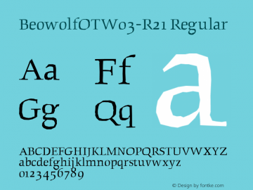 BeowolfOTW03-R21 Regular Version 7.504 Font Sample