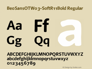 BeoSansOTW03-SoftR11Bold Regular Version 7.504 Font Sample