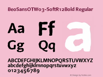 BeoSansOTW03-SoftR12Bold Regular Version 7.504 Font Sample