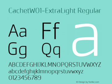 CachetW01-ExtraLight Regular Version 1.00 Font Sample