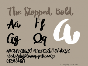 The Stopped Bold Version 1.000;PS 001.001;hotconv 1.0.56 Font Sample