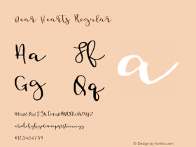 Dear Hearts Regular Version 1.000;PS 001.000;hotconv 1.0.70;makeotf.lib2.5.58329 Font Sample