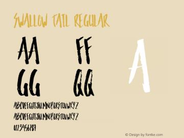 Swallow Tail Regular Version 1.000;PS 001.000;hotconv 1.0.70;makeotf.lib2.5.58329 Font Sample