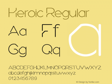 Heroic Regular Unknown Font Sample