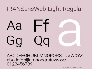 IRANSansWeb Light Regular Version 4.20 February 12, 2016图片样张