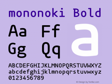 mononoki Bold Version 1.001图片样张