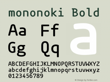 mononoki Bold Version 1.001 Font Sample