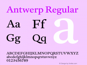 Antwerp Regular Version 1.000 Font Sample