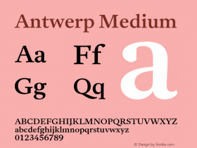 Antwerp Medium Version 1.000 Font Sample