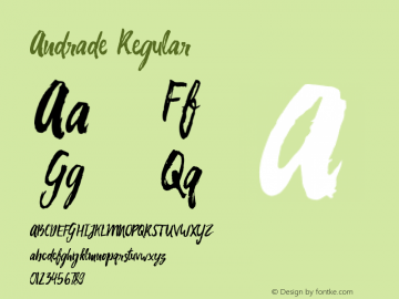 Andrade Regular Version 1.000 Font Sample