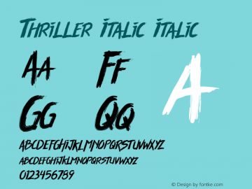 Thriller Italic Italic Unknown Font Sample