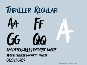 Thriller Regular Version 1.000 Font Sample