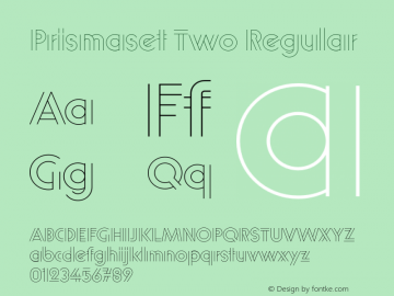 Prismaset Two Regular Version 1.002 Font Sample