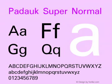 Padauk Super Normal Version 2.9 Font Sample