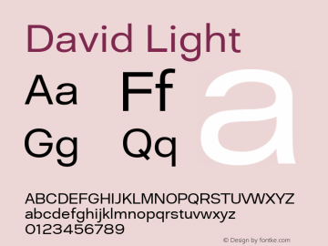 David Light Version 1.000;PS 001.001;hotconv 1.0.56 Font Sample