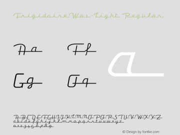 FrigidaireW01-Light Regular Version 1.00 Font Sample
