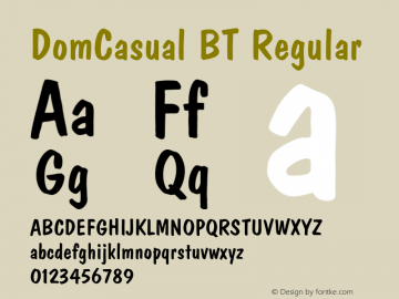 DomCasual BT Regular mfgpctt-v1.52 Monday, January 25, 1993 2:16:37 pm (EST)图片样张