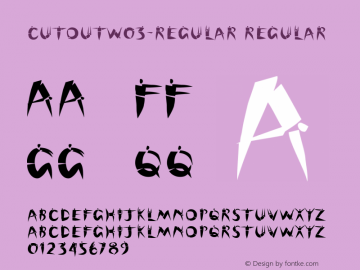 CutoutW03-Regular Regular Version 1.00 Font Sample