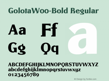 GolotaW00-Bold Regular Version 1.00 Font Sample