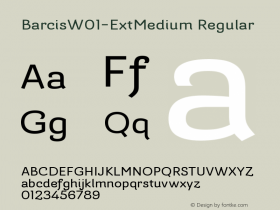 BarcisW01-ExtMedium Regular Version 1.00 Font Sample
