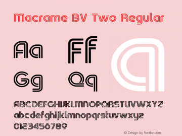 Macrame BV Two Regular Version 4.10 Font Sample
