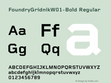 FoundryGridnikW01-Bold Regular Version 1.00 Font Sample