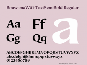 BouwsmaW01-TextSemiBold Regular Version 1.00 Font Sample