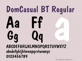 DomCasual BT Regular mfgpctt-v1.52 Monday, January 25, 1993 2:16:37 pm (EST)图片样张