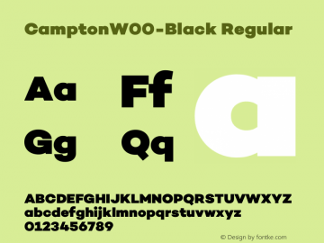 CamptonW00-Black Regular Version 1.00 Font Sample