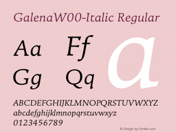 GalenaW00-Italic Regular Version 1.00图片样张