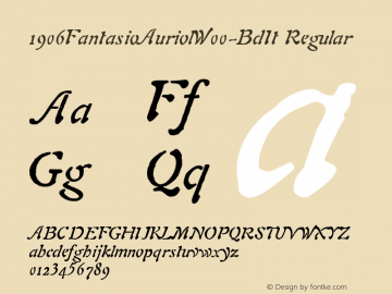 1906FantasioAuriolW00-BdIt Regular Version 1.00 Font Sample
