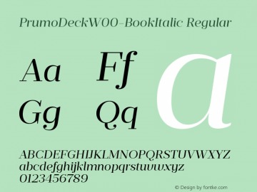 PrumoDeckW00-BookItalic Regular Version 1.10 Font Sample