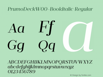 PrumoDeckW00-BookItalic Regular Version 1.10图片样张