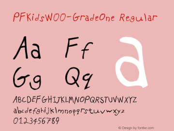 PFKidsW00-GradeOne Regular Version 3.00 Font Sample