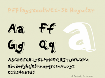 PFPlayskoolW01-3D Regular Version 2.00 Font Sample