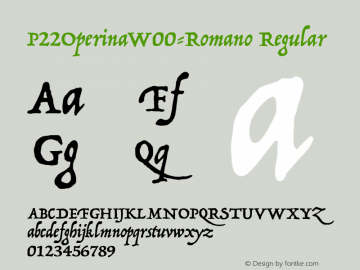 P22OperinaW00-Romano Regular Version 1.00 Font Sample