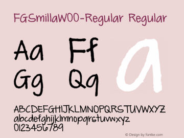 FGSmillaW00-Regular Regular Version 1.00图片样张