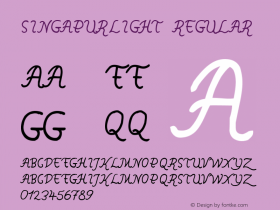 SingapurLight Regular Version 4.10 Font Sample
