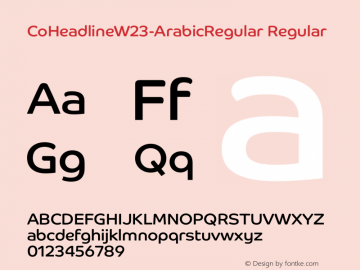 CoHeadlineW23-ArabicRegular Regular Version 1.00 Font Sample