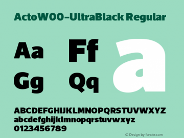 ActoW00-UltraBlack Regular Version 1.10图片样张