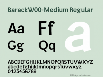 BarackW00-Medium Regular Version 1.30 Font Sample