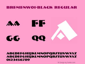 BremenW01-Black Regular Version 1.00 Font Sample