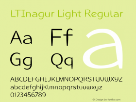 LTInagur Light Regular Version 1.0; 452; initial release Font Sample