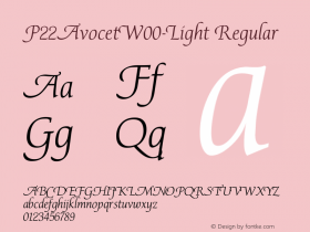 P22AvocetW00-Light Regular Version 1.00图片样张